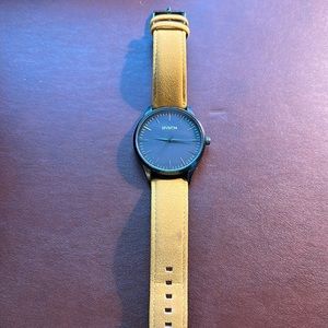 Men’s MVMT Watch Black Face Tan Genuine Leather Band